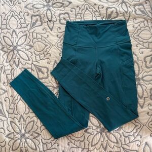 teal lulu leggings